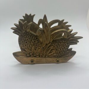 Vintage brass pineapple napkin or letter holder.